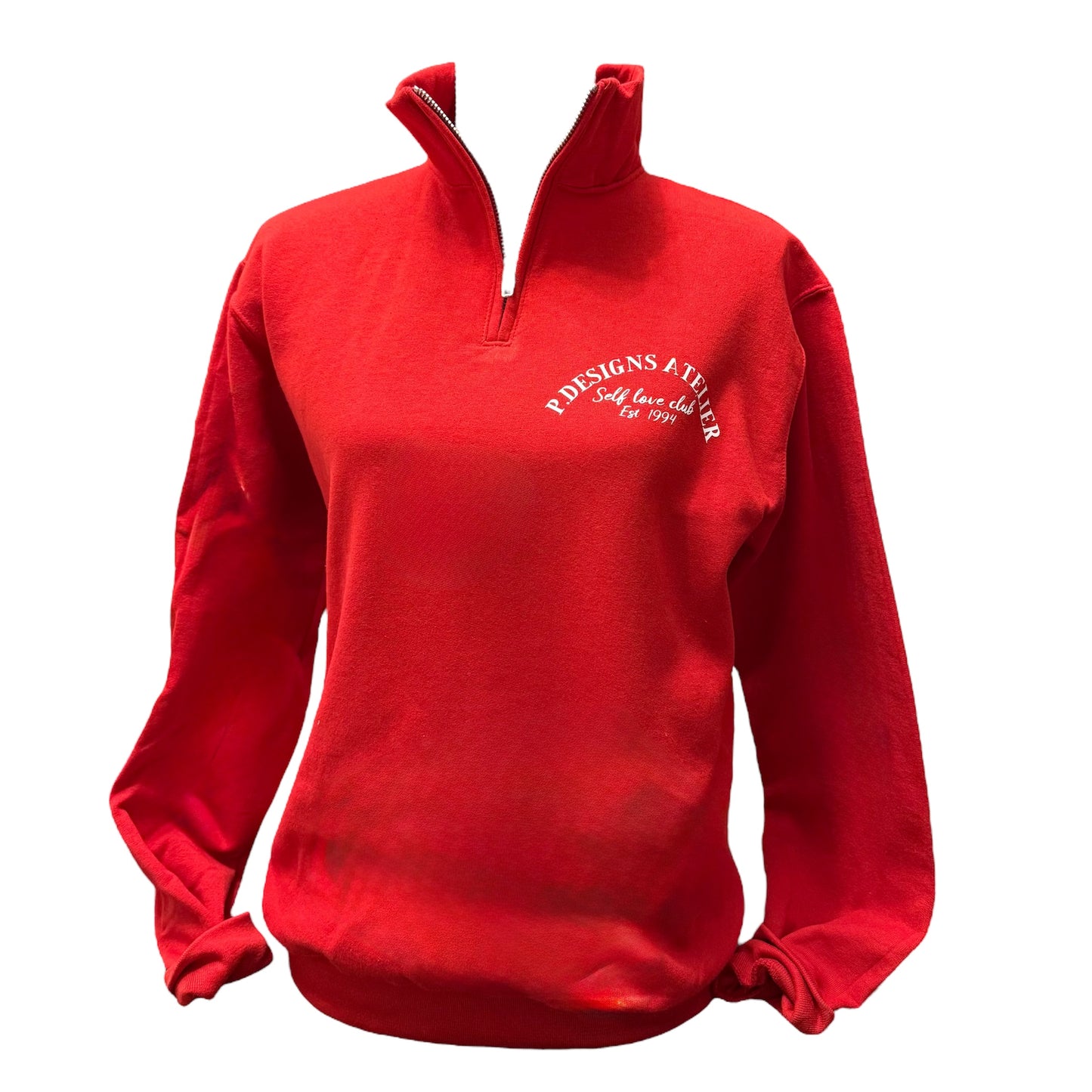 Atelier Quarter Zip Sweater - Red