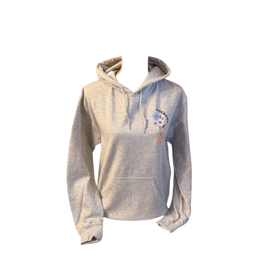Flowers Hoodie- Grey